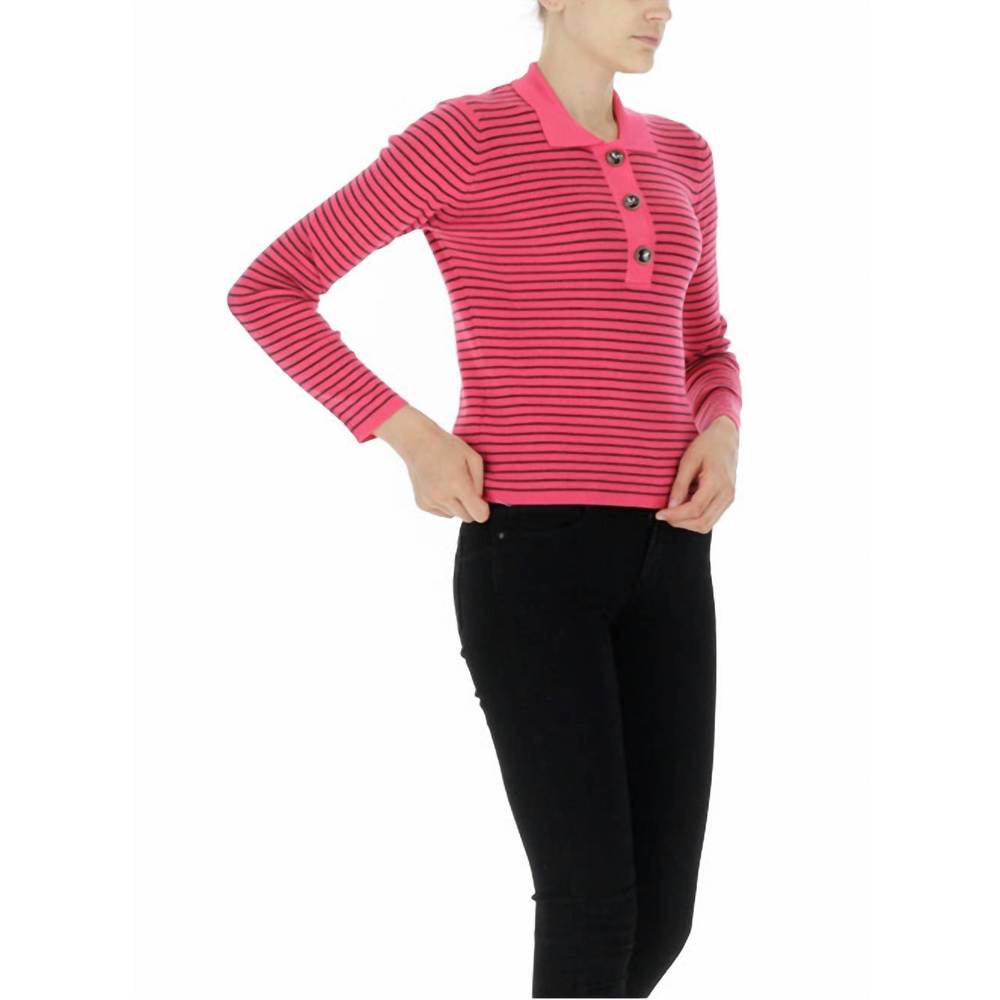 NEW PINKO palmito polo in pink/brown - Picture 4 of 4